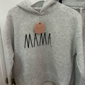 Rae Dunn Heather Gray 'MAMA.' Pullover Hoodie and Joggers Set